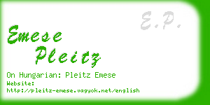 emese pleitz business card